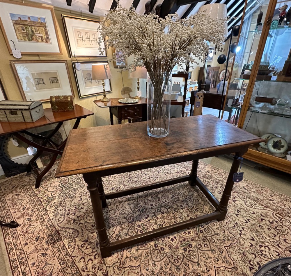Early 18th century small oak refectory table  View IV