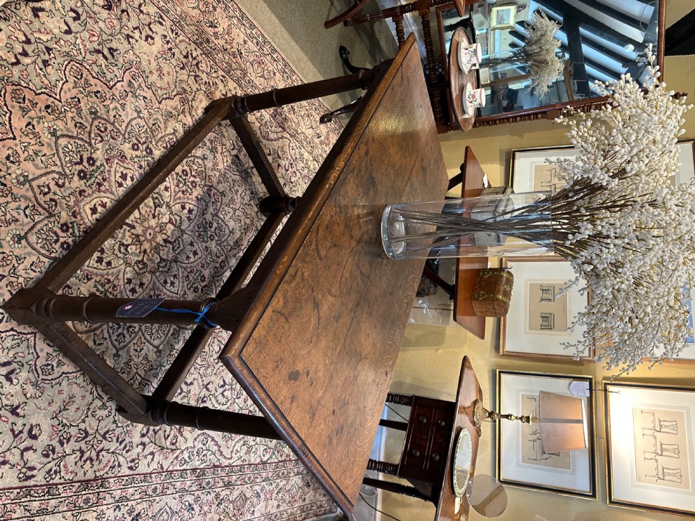 Early 18th century small oak refectory table  View VI