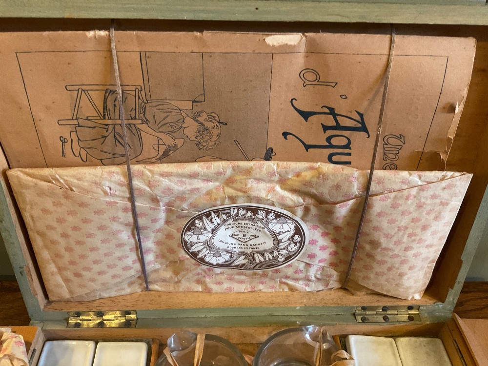 French Art Nouveau watercolour artist box View IX