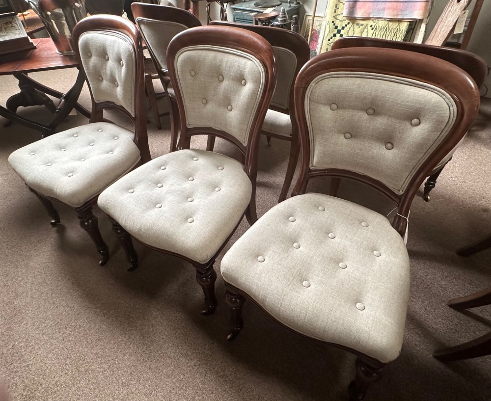 Gillows set of Eight Victorian Upholstered Dining Chairs View III