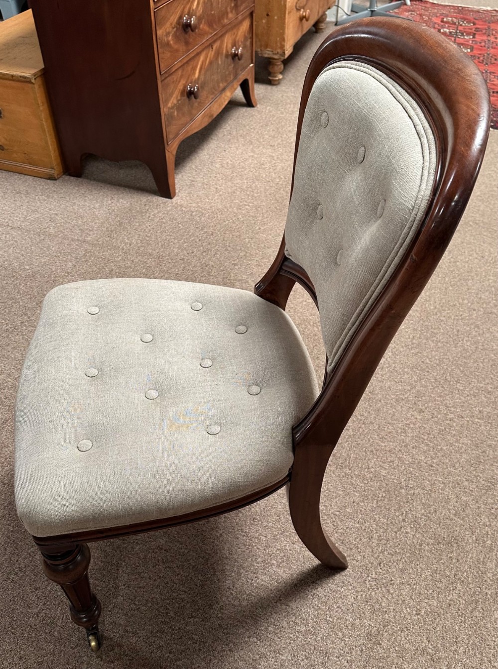 Gillows set of Eight Victorian Upholstered Dining Chairs View VII