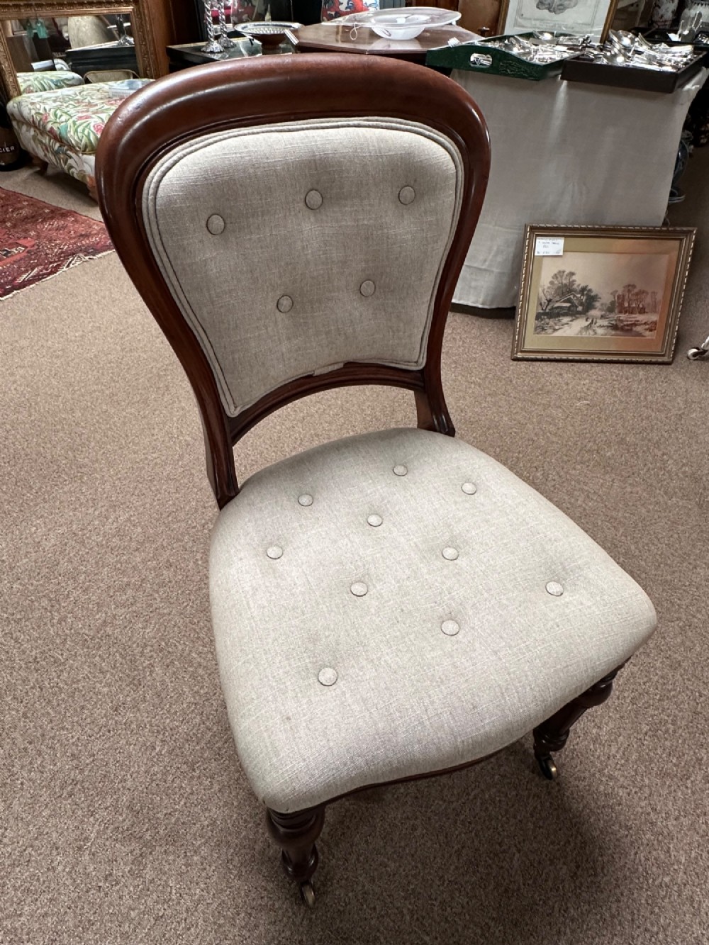 Gillows set of Eight Victorian Upholstered Dining Chairs View VIII
