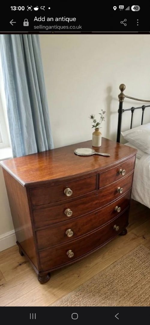 BEAUTIFUL BOW FRONTED CHEST OF DRAWERS - ADDITIONAL PHOTO 10