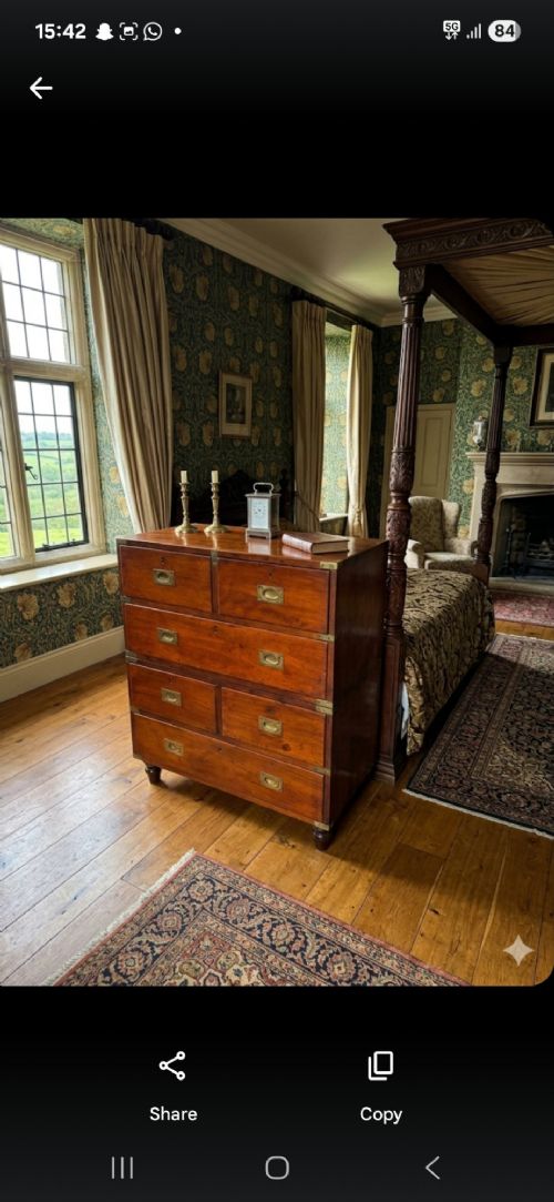 MAHOGONY CAMPAIGN CHEST OF DRAWERS - ADDITIONAL PHOTO 2