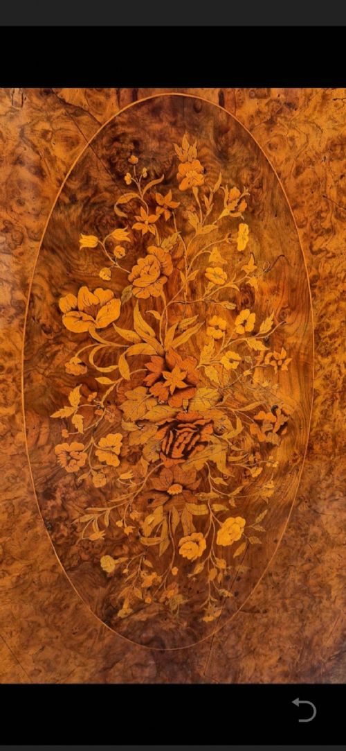 VICTORIAN BURR WALNUT BREAKFAST TABLE - ADDITIONAL PHOTO 4