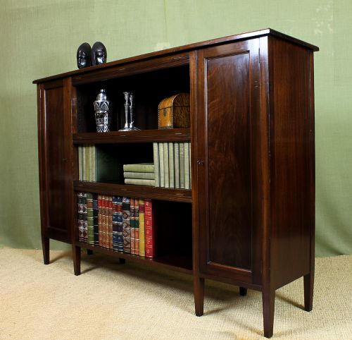 Edwardian Mahogany Open Bookshelves.