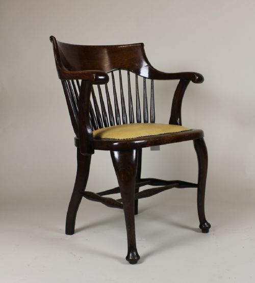 Edwardian Oak Desk Armchair.