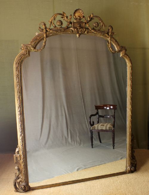Very Large 19th.c. Gilded Overmantle Mirror.