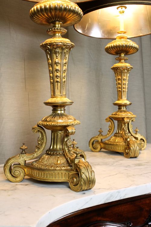 Pair Exceptional Quality 19th.c. Table Lamps.