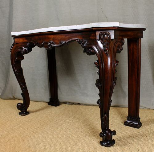 Regency Marble Top Console Table.