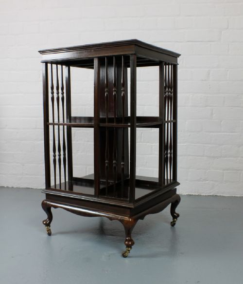 Edwardian Mahogany Revolving Bookcase.