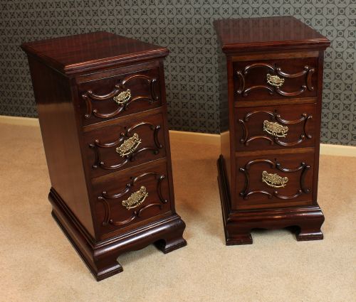 Pair Victorian Mahogany Bedside Drawers.