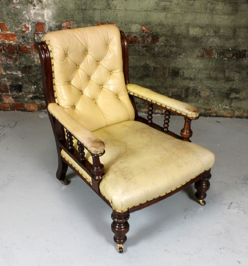 Victorian Leather Armchair.