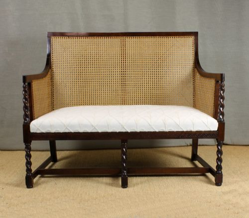 Canework Oak Seat C.1920.
