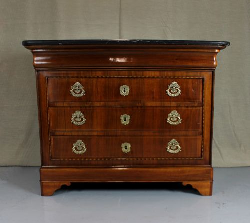 French Louis Philippe Marble Top Chest of Drawers.