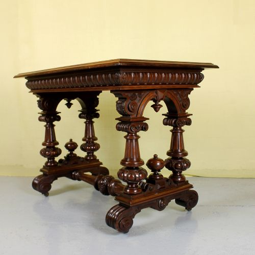 Lowlands Carved Walnut Side Table.