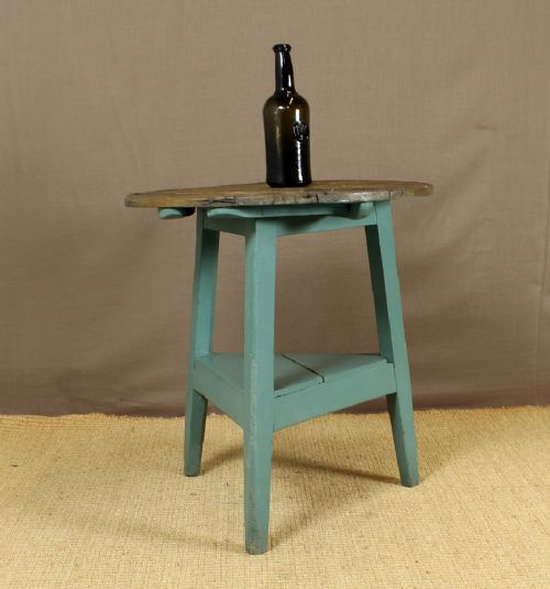 Early 19th.c. Painted Pine Cricket Table.
