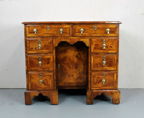 Small Walnut Kneehole Desk.