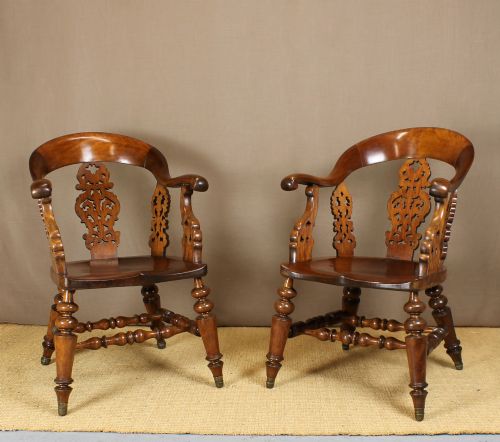 Pair Birch Armchairs.