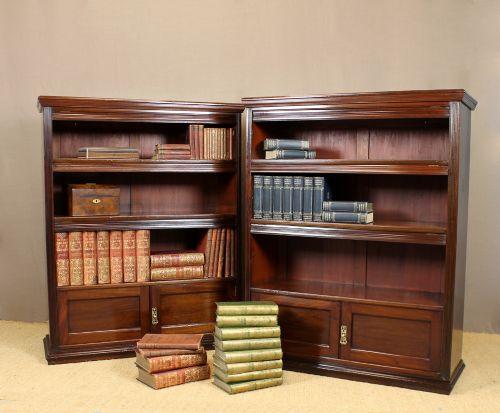 Pair Edwardian Mahogany Bookcases.