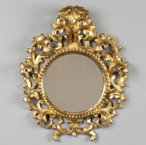 Small Carved & Gilded Mirror.