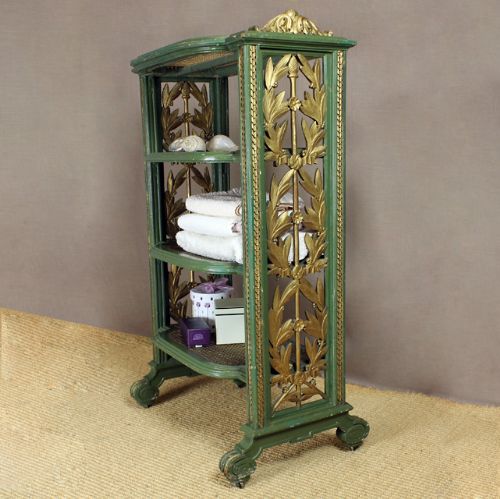 French Painted Canework Shelves.