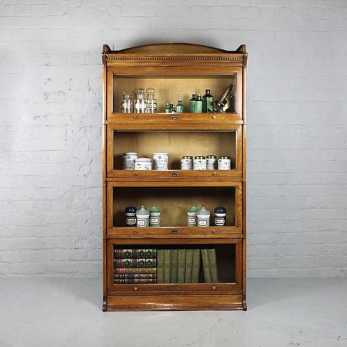 Edwardian Oak Stacking Office Bookcase.