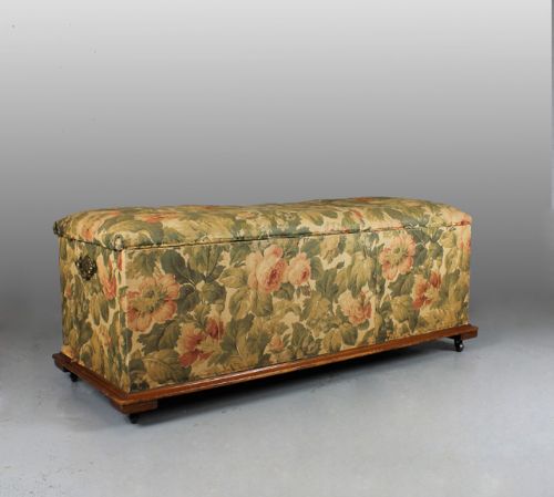 Victorian Upholstered Ottoman / Bedding Box.