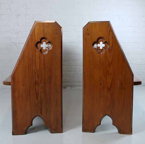 Pair of Small Gothic Benches.