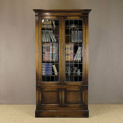 Leaded Glass Bookcase C.1920.