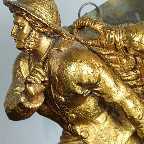 Gilded Brass Fisherman Lamp C.1920.