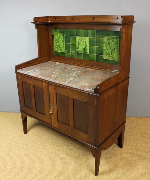 Arts & Crafts Marble Top Washstand.