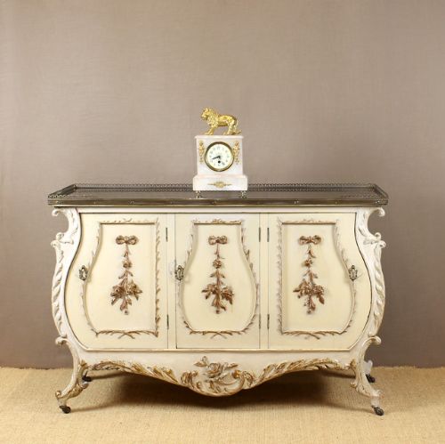 French Marble Top Commode Side Cabinet.