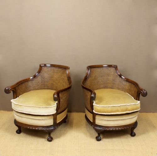 Pair Bergere Armchairs.
