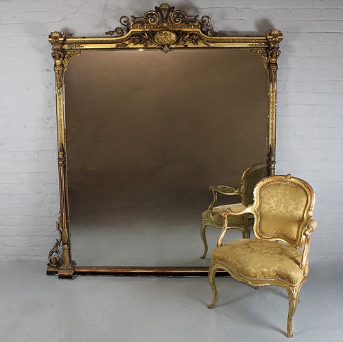 Large 19th.c. Gilt Overmantle Mirror.