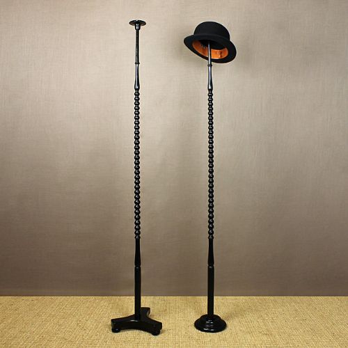Pair Turned Wig Stands.