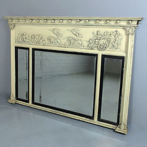 Triple Plate Overmantle Mirror.