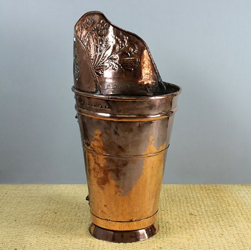 Flemish Copper Repoussé Grape Hotte.