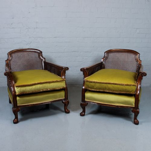 Pair Bergere Armchairs.