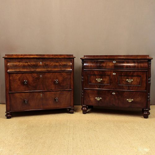 Matched Pair Biedermeier Chests of Drawers.