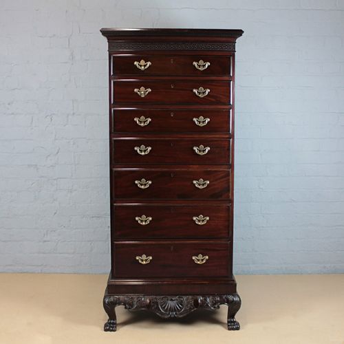 Late 19th.c. Mahogany Narrow Chest of Drawers.