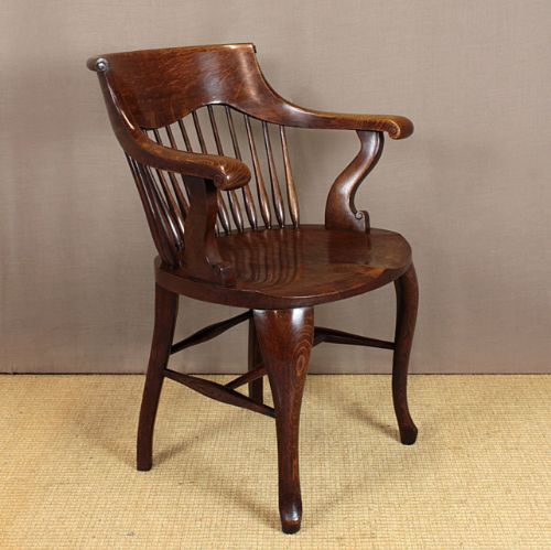 Edwardian Oak Desk Chair.
