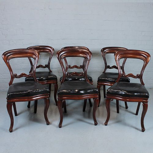 Six Mahogany Dining Chairs.