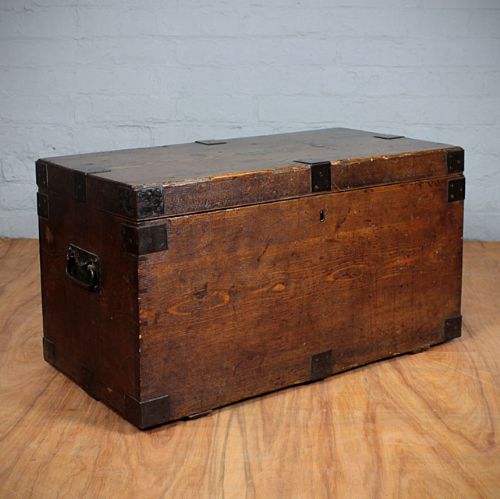 Small 19th.c. Oak Campaign Chest.