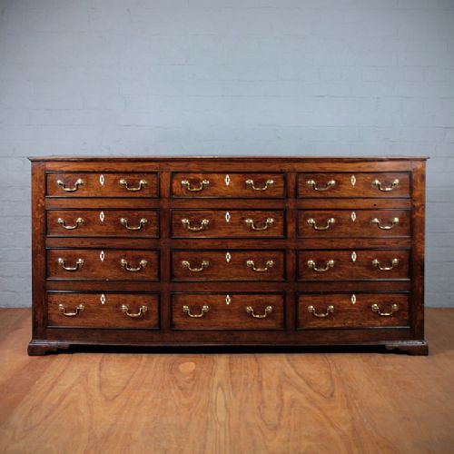 Twelve Drawer Oak Dresser Base C.1800.