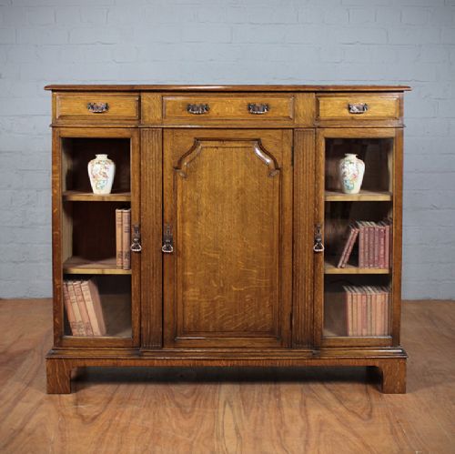 Small Edwardian Oak Bookcase.
