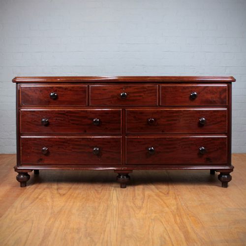 Victorian Seven Drawer Dresser Base.