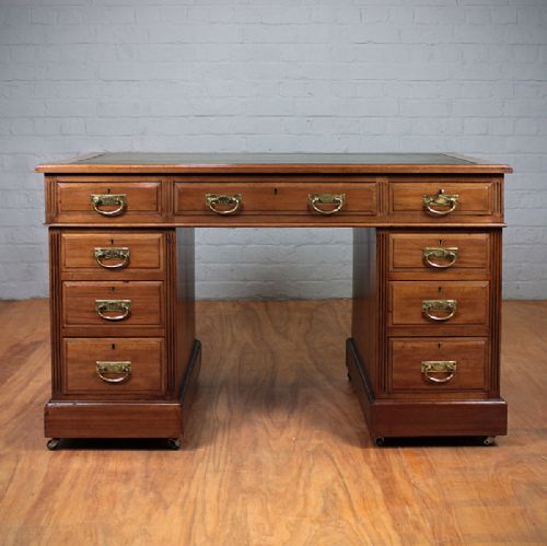 Edwardian Pedestal Desk.