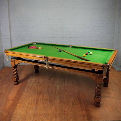 Edwardian Oak Snooker & Dining Table by Riley.