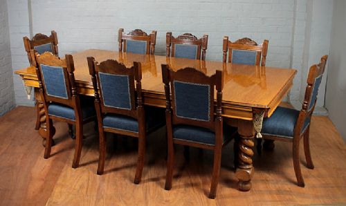 fig 1. Edwardian Oak Snooker & Dining Table by Riley.